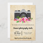 Vintage Kamera Einladung (Vorne/Hinten)