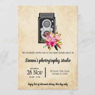 Vintage Kamera Einladung