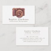Vintage Kamera, Fotograf, Fotografie Visitenkarte (Vorne/Hinten)