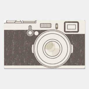 Vintage-Kamera-Fotografie Rechteckiger Aufkleber