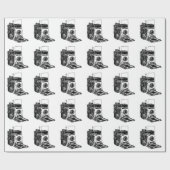 Vintage Kamera Geschenkpapier (Flach)