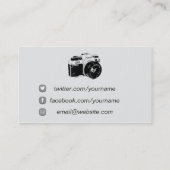 Vintage Kamera, grau Visitenkarte (Rückseite)