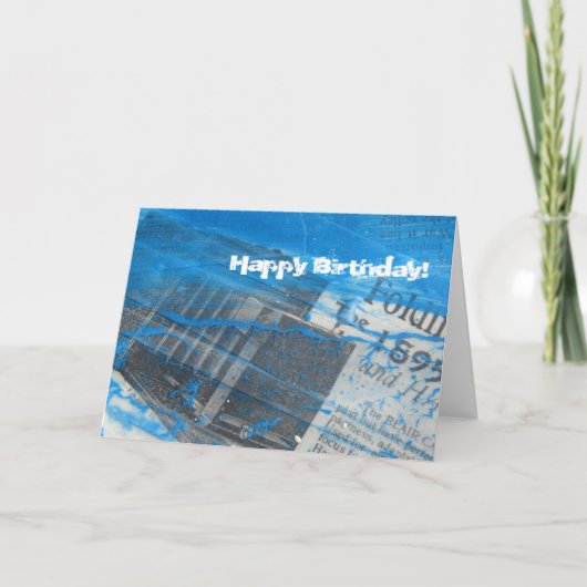 Vintage Kamera Grunge, viel Glück zum Geburtstag! Karte (Vorderseite)