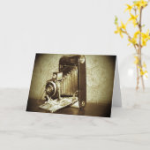Vintage Kamera Karte (Gelbe Blume)