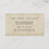 Vintage Kamera-Kunst-Fotograf-Geschäfts-Karten Visitenkarte (Rückseite)