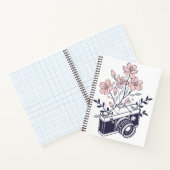 Vintage Kamera mit Blume - Blumenfotografie Notizblock (Innenseite)