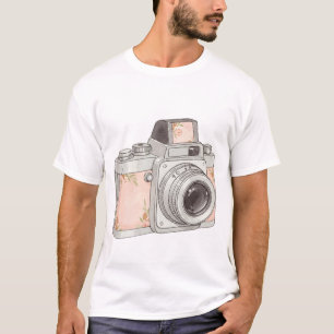 Vintage Kamera mit Blume T-Shirt