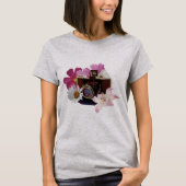 Vintage Kamera mit Blumen T-Shirt (Vorderseite)