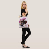 Vintage Kamera mit Blumen Tasche (Am Model)