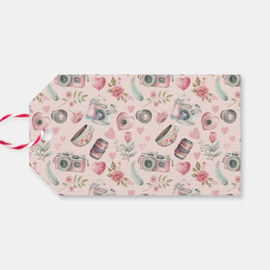 Vintage Kamera mit Foto Geschenkanhänger (Rückseite Horizontal)