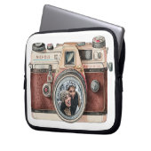 Vintage Kamera mit Foto Laptopschutzhülle (Vorderseite Links)