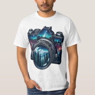 Vintage-Kamera-Natur-Doppelbelichtungs-Illustratio T-Shirt