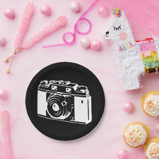 Vintage Kamera Pappteller (Party)