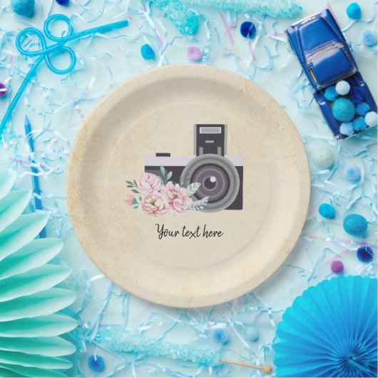 Vintage Kamera Pappteller (Party)