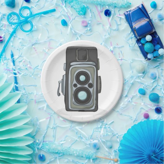 Vintage Kamera Pappteller (Party)