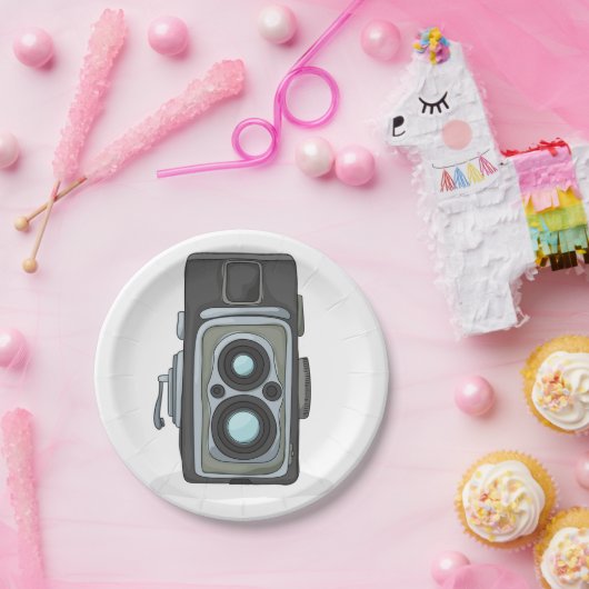 Vintage Kamera Pappteller (Party)