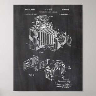 Vintage-Kamera-Patentposter-Schultafel-Hintergrund Poster