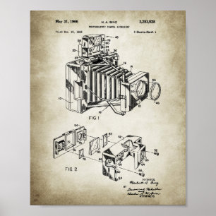 Vintage Kamera Patentposter Vintage Papier Poster