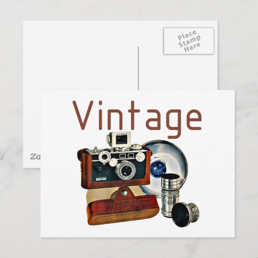 Vintage Kamera Postkarte (Vorne/Hinten)