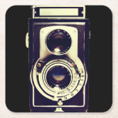 Vintage Kamera Rechteckiger Pappuntersetzer (Vorderseite)