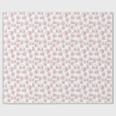 Vintage Kamera-Retro Muster (Weiß/Rosa) Geschenkpapier (Flach)