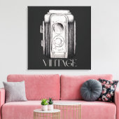 Vintage Kamera Schwarz Leinwanddruck (Insitu (Wohnzimmer))