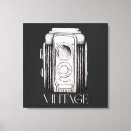 Vintage Kamera Schwarz Leinwanddruck