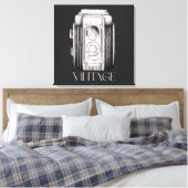 Vintage Kamera Schwarz Leinwanddruck (Insitu (Schlafzimmer))