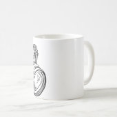 Vintage Kamera-Schwarzweiss-Kaffeetasse Kaffeetasse (VorderseiteRechts)