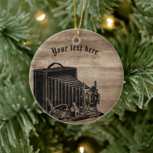 Vintage-Kamera-Silhouette-Ornament Keramikornament