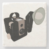 Vintage Kamera Steinuntersetzer (Vorderseite)