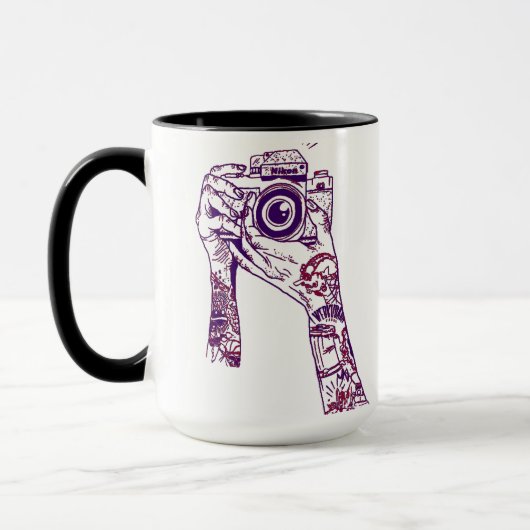 Vintage-Kamera & Tattoos Tasse (Links)