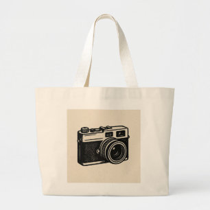 Vintage Kamera Tote Bag - Retro Fotoshop Jumbo Stoffbeutel