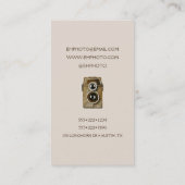 Vintage Kamera und Blume Aquarellbilder Visitenkarte (Rückseite)