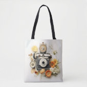 Vintage Kamera und Blume Tasche (Vorderseite)