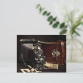 Vintage Kamera und Foto Postkarte (Stehend Vorderseite)