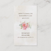 Vintage Kamera und Rose Aquarellbilder Visitenkarte (Rückseite)