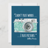 Vintage Kamera und Zitat Mitteilungskarte (Vorderseite)