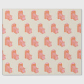 Vintage Kameraarbeit in Orange und Rosa Geschenkpapier (Flach)