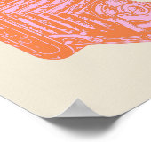 Vintage Kameraarbeit in Orange und Rosa Poster (Ecke)