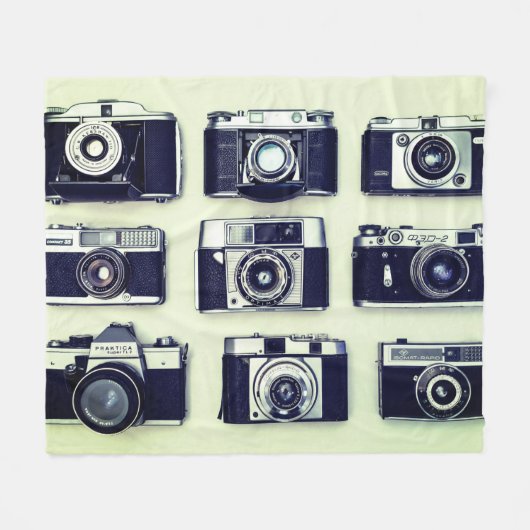 Vintage Kamerafilmung Fleecedecke (Vorderseite (Horizontal))