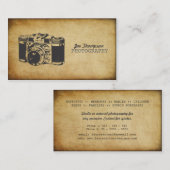 Vintage Kameragrunge-Fotografie-Geschäfts-Karten Visitenkarte (Vorne/Hinten)