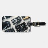 Vintage Kameras auf weißem Hintergrund Gepäckanhänger (Vorderseite horizontal)