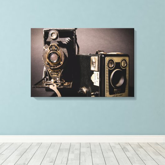 Vintage Kameras eingepackte Leinwand (Insitu (Holzboden))