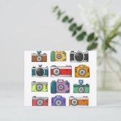 Vintage Kameras Postkarte (Stehend Vorderseite)