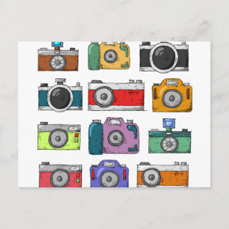 Vintage Kameras Postkarte