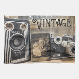Vintage Kameras und Foto Geschirrtuch