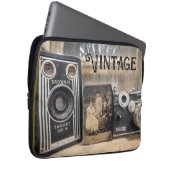 Vintage Kameras und Foto Laptopschutzhülle (Vorne Rechts)