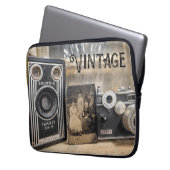 Vintage Kameras und Foto Laptopschutzhülle (Vorderseite Links)