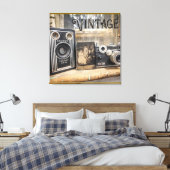 Vintage Kameras und Foto Leinwanddruck (Insitu (Schlafzimmer))